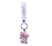 Disney Stitch & Angel Keyring | Soft Kawaii Figure for Backpack and School Bag | Fashion Accessory with Reinforced Ring | Gift Idea for Birthday and School, Angel, Taille unique