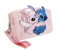 Disney Stitch & Angel - Makeup Bag with Zipper - Soft Lightweight Cosmetic Pouch - Beauty and Travel Case for Girls and Disney Fans