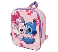 Disney Stitch Angel School Backpack Pink for Kindergarten with Embossed 3D Effect Image