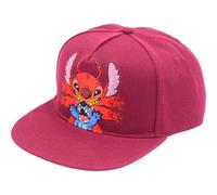 Disney Stitch Baseball Cap, Adjustable Flat Brim Snapback Hat with Flat Brim, One Size, Red, One Size