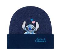 Concept One Women's Disney Stitch Beanie Hat, Angel Winter Knit Cap with Cuff, Navy, One Size