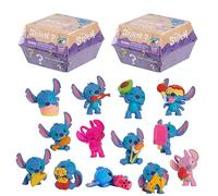 Disney Stitch Blind Mini Figures 2-Pack, 2-inch Collectible Figurines and 2 Reusable Burger Boxes, Kids Toys for Ages 3 Up