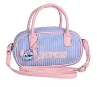 DISNEY Stitch blue youth handbag with charm, zipper messenger bag 21x16x8cm
