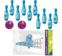 Disney Stitch Bowling & Paddle Catch Game Set - 2-in-1 Sports Toy with Pins, Balls & Catch Paddles - Outdoor Indoor Activity Toys, Birthday Gifts for Kids Boys Girls Age 3+
