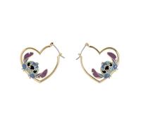 Disney Stitch Brass Gold Plate Love Heart Huggie Earrings EF01402YL.PA - Brass Plated