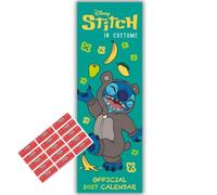 Disney Stitch Calendar 2027 Slim wall Calendar Lilo & Stitch with FREE Organising Stickers Included