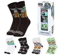 Disney Stitch Calf Length Socks for Women & Teens UK Size 2.5-7.5, Pack of 5 Soft Stretchy Work Casual Socks, Gifts for Women (2.5/7.5 UK, Green Baby Yoda)