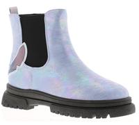Disney Stitch Character Girls Ankle Boots Girls Purple Glitter Chelsea Boots