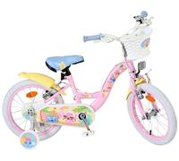 Volare Disney Stitch Pink Bike | Ages 4-6 | 16 Inch Wheel | 2 Handbrakes (Front & Back Wheel), Removable Stabilisers & Pedal Reflectors | Adjustable Saddle Height | Handlebar Basket | Gift for Girls