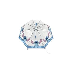 Disney Stitch Children's Automatic Umbrella 82 cm with Rain Cover Motif Transparent for Boys and Girls from 3 Years Polyethylene Lightweight Stable Metal Frame
