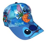 Disney Stitch Children's Cap with Visor Blue 100% Polyester Sun Protection UPF 30+ Adjustable