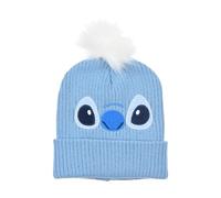 Disney Stitch Children's Winter Hat Light Blue with Pom Pom, 52-54 cm, Lilo& Stitch, Original Licensed, light blue, 6 5/8