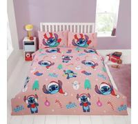 Disney Stitch Christmas Pink Kids Bedding Set - Double