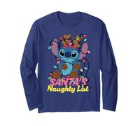 Disney Stitch Christmas Santa's Naughty List Funny Holiday Long Sleeve T-Shirt