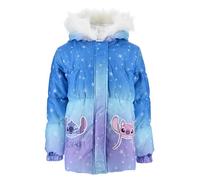 Disney Stitch Coat for Girls, Warm and Soft Padded Winter Jacket, Hooded Coat for Girls, Sizes 3 to 8 Years, blue, 6 Years