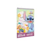 Disney Stitch Colouring Book with Watercolours | Water Colouring Book for Children from 3 Years | Creative Craft Set & Gift Idea | With Brush & 24 Designs | Lilo and Stitch Gifts | Official Disney