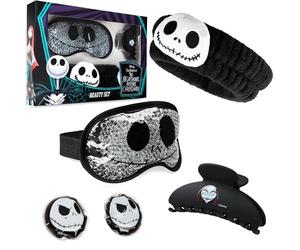 Disney Stitch Cooling Eye Mask & Beauty Accessories Set with Claw Clip Skincare Headband Soothing Cooling Eye Pads, Pampering Beauty Gifts for Women (Black)