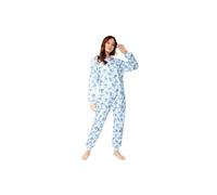 Disney Stitch Fleece Onesie for Women Teenagers Hooded Zip Up Warm Lounge Wear Women's Nightwear - Stitch Gifts (Blue Stitch, L)