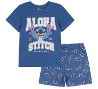 Disney Stitch COTTON boy's short-sleeved, two-piece pyjamas FOR SUMMER (UK, Numeric, 110, Regular, Blue)
