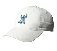 Concept One Unisex's Stitch Dad Hat, Adjustable Cotton Baseball Cap with Curved Brim, White, One Size
