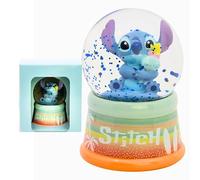 Disney Stitch Decorative Snow Globe 9.5cm, Glitter Water Snow Dome Collectible Figurine in Gift Box, Premium Glass & Plastic Base for Boys and Girls, Decoration for Home, Bedroom, Desk (Disney Stitch)