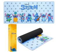 Disney Stitch Desk Mat Large Mouse Mat 80 x 36 cm Baby Yoda Desk Protector Mat PC Laptop Keyboard Stitch Gifts (Blue Stitch)