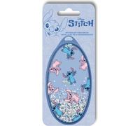 Disney Stitch Detangler Brush Blue Oval with Liquid Glitter Moving and Cute Alien Print