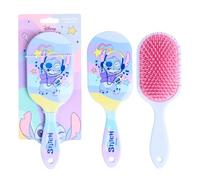 Disney Stitch Detangling Paddle Hair Brush, Cute and Functional Semi - Rectangular Design for All Hair Types, Gentle on Tangles for Kids and Adults