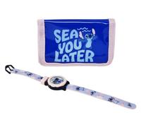 Disney Stitch Digital Wrist Watch with Adjustable Strap and Matching Wallet
