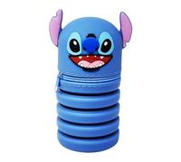 Disney Stitch Extendable Pencil Case, Adjustable Size, Zip Closure, Blue