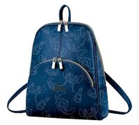 Disney Stitch Faux Leather Backpack - Character-Themed School Bag for Kids, Adjustable Shoulder Straps, Secure Zip Closures, Rucksack for Travel & School, Official Lilo & Stitch Merchandise