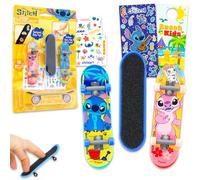 Disney Stitch Fingerboard Toy Set - Bundle with 3 Finger Skateboards for Kids Plus Stickers, More | Stitch and Angel Finger Skateboards for Kids Party Favors