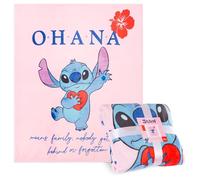 Disney Stitch Fleece Bed Blanket Soft Cosy Bed Throw Bedroom Decor Plush Throw Comforter 150 x 130cm for Bedroom Travel Sleepovers Stitch Gifts (Pink Stitch)