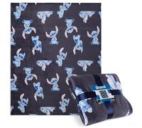 Disney Stitch Fleece Bed Blanket Soft Cosy Bed Throw Bedroom Decor Plush Throw Comforter 150 x 130cm for Bedroom Travel Sleepovers Stitch Gifts (Blue Stitch)