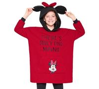 Disney Stitch Fleece Hoodie Blanket for Kids and Teenagers - One Size Fluffy Oversized Hoodie - Stitch Gifts (Red Minnie)