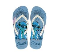 Disney Stitch Flip Flops for Women, Summer Sandals Tropical Design for Girls and Teens, Sizes EU 36 to 41, blue, 4 UK