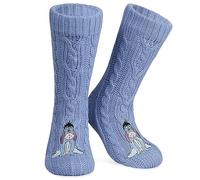 Disney Fluffy Socks for Women and Teenagers Soft Warm Slipper Socks Non Slip One Size Lounge Wear Gifts for Women(Purple Eeyore)