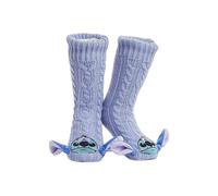 Disney Socks for Women & Teens UK Size 2.5-7.5, Non Slip Fleece Slipper Women’s Socks, Soft & Breathable, Gifts for Her (Purple Stitch)