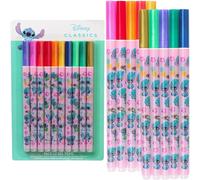 Disney Stitch Gel Pens with Metallic Ink Kids Teens Coloured Pens 10 Pack School Supplies Stationery Drawing Writing Colouring Stitch Gifts (Multi Stitch)