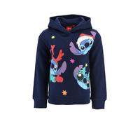 Disney Stitch Girls Christmas Jumper Jersey Pullover Hoodie Soft Fabric for Girls, Sizes 3 to 8 Years, blue, 4 Years