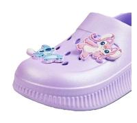 Disney Stitch Girls Clogs with Charms Girls Sandals Indoor Outdoor Sliders with Ankle Strap Beach Shoes (Purple, UK Footwear Size System, Big Kid, Numeric, Medium, 1)