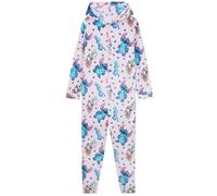Disney Stitch Girls Fleece Onesie with Hood, Cosy Loungewear Pyjamas Sleepsuit for Kids Teenagers, Stitch Gifts for Kids (Multi Stitch, 7-8 Years)