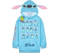 Disney Stitch Girls Hoodie Jumper Pullover Kids Stitch Gifts for Girls Teen Clothes Birthday Gift Activewear Casual Wear (7-8 Years, Blue 3D Ears)
