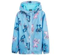 Disney Stitch Girls Raincoat - Waterproof Hooded Jacket for Kids 4-14 Years Fleece Lined - Stitch Gifts for Girls Teens (Blue, 5-6 Years)