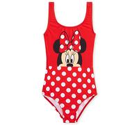 Disney Stitch Girls Swimming Costume Stretchy One Piece Swimsuit Comfy Teenagers Swimwear Beach Pool Holiday Essentials (Red Minnie, 2-3 Years)