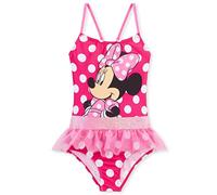 Disney Stitch Girls Swimming Costume Stretchy One Piece Swimsuit Comfy Teenagers Swimwear Beach Pool Holiday Essentials (Pink Minnie, 5-6 Years)