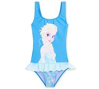 Disney Stitch Girls Swimming Costume Stretchy One Piece Swimsuit Comfy Teenagers Swimwear Beach Pool Holiday Essentials (Blue Elsa, 2-3 Years)