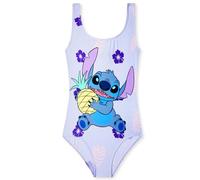 Disney Stitch Girls Swimming Costume Stretchy One Piece Swimsuit Comfy Teenagers Swimwear Beach Pool Holiday Essentials (Lilac Stitch, 13-14 Years)