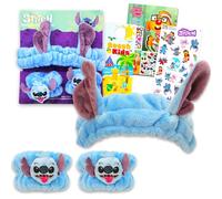 Disney Stitch Hair Accessories Set for Girls - Bundle with Plush Headband with Ears and Plush Wristbands Plus Stickers, More | Stitch Hair Accessories for Women