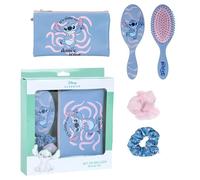 Disney Stitch Hair Beauty Accessory Set Girls Hairbrush + Cosmetic Bag + 2 Scrunchies Stitch 4 Piece Gift Set